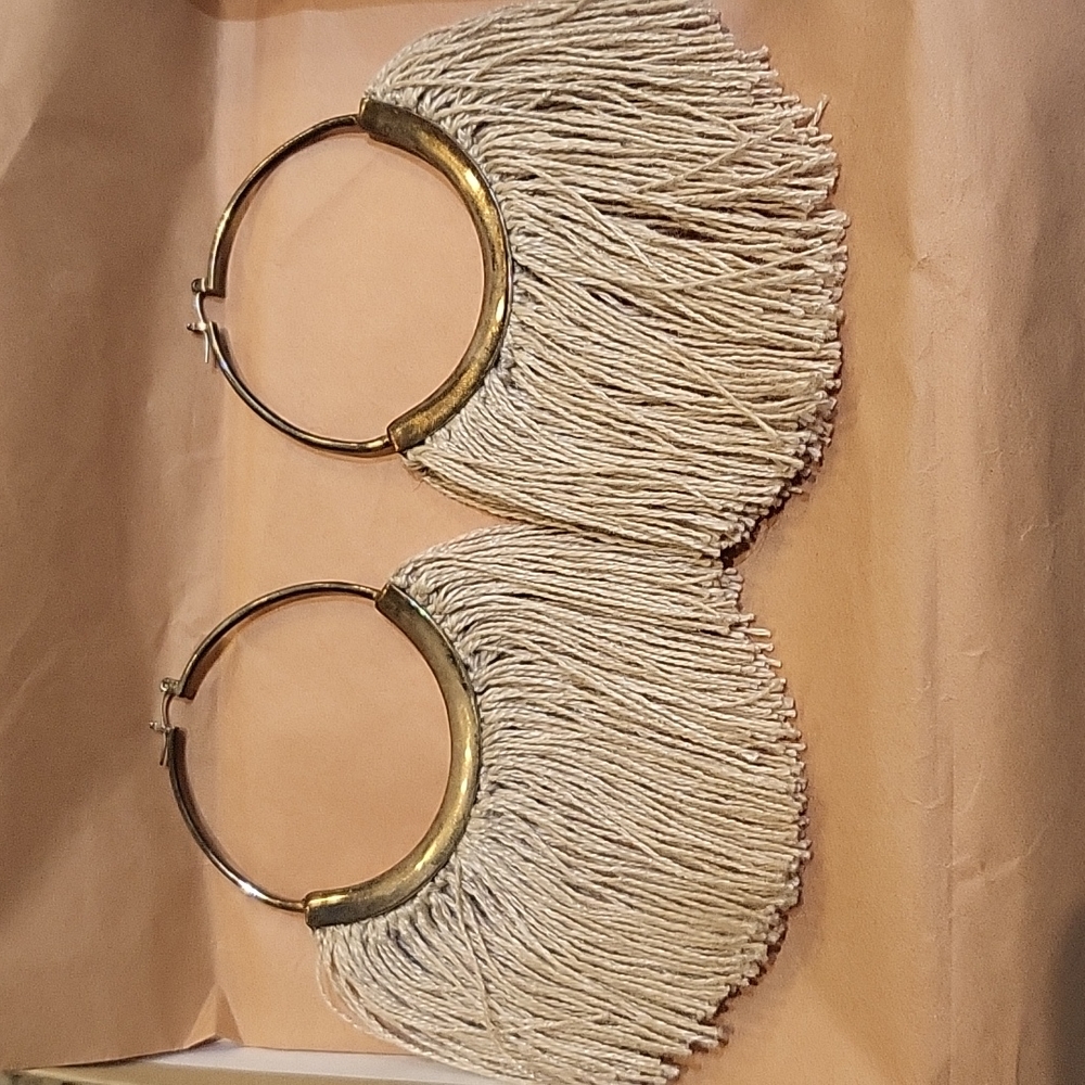 Erin Considine silk fringe hoops